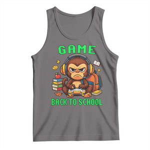 Funny Video Game Tank Top Cute Monkey Back To School TS14 Deep Heather Print Your Wear