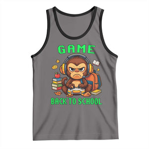 Funny Video Game Tank Top Cute Monkey Back To School TS14 Deep Heather Black Print Your Wear