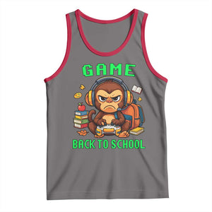 Funny Video Game Tank Top Cute Monkey Back To School TS14 Deep Heather Red Print Your Wear