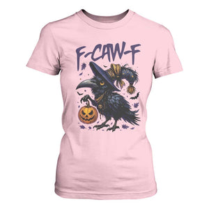 F Caw F Black Crow Halloween Meme T Shirt For Women TS14 Light Pink Print Your Wear