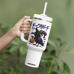 F Caw F Black Crow Halloween Meme Tumbler With Handle TS14 Print Your Wear
