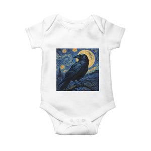 Starry Night Raven Moon Van Gogh Baby Onesie TS14 White Print Your Wear