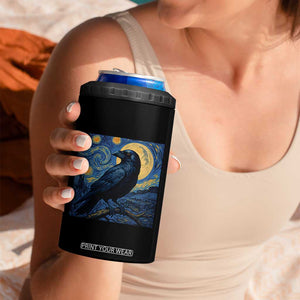 Starry Night Raven Moon Van Gogh 4 in 1 Can Cooler Tumbler TS14 Print Your Wear