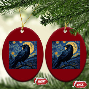 Starry Night Raven Moon Van Gogh Ceramic Ornament TS14 Print Your Wear