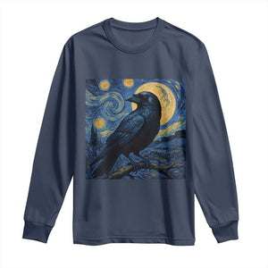 Starry Night Raven Moon Van Gogh Long Sleeve Shirt TS14 Navy Print Your Wear
