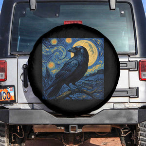Starry Night Raven Moon Van Gogh Spare Tire Cover TS14 No hole Black Print Your Wear