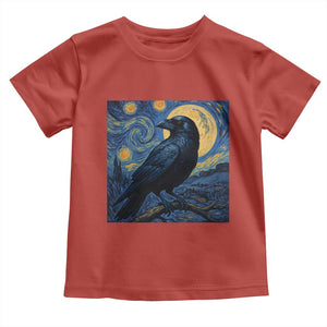 Starry Night Raven Moon Van Gogh Toddler T Shirt TS14 Red Print Your Wear