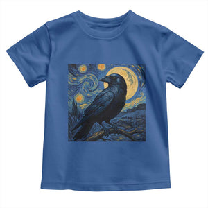 Starry Night Raven Moon Van Gogh Toddler T Shirt TS14 Royal Blue Print Your Wear