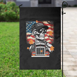 Patriotic Trucker Skeleton American Flag Garden Flag TS14 Print Your Wear