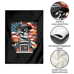 Patriotic Trucker Skeleton American Flag Garden Flag TS14 Print Your Wear