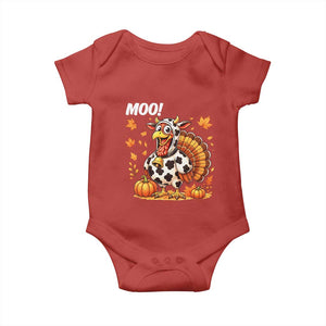 Funny Thanksgiving Baby Onesie Turkey Moo TS14 Red Print Your Wear