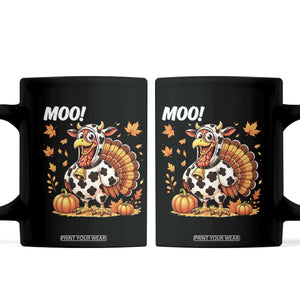 Funny Thanksgiving Coffee Mug Turkey Moo TS14 Black Print Your Wear