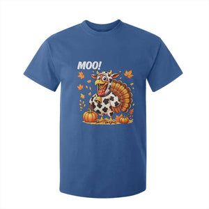 Funny Thanksgiving T Shirt For Kid Turkey Moo TS14 Royal Blue Print Your Wear