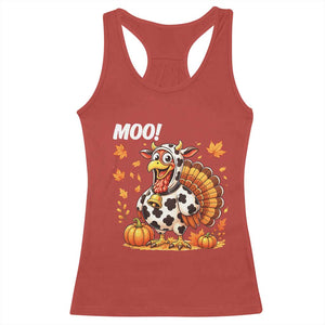 Funny Thanksgiving Racerback Tank Top Turkey Moo TS14 Red Print Your Wear
