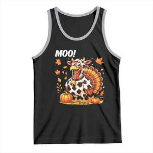 Funny Thanksgiving Tank Top Turkey Moo TS14 Black Athletic Heather Print Your Wear