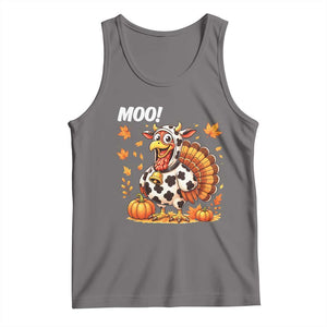 Funny Thanksgiving Tank Top Turkey Moo TS14 Deep Heather Print Your Wear