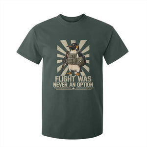 Flight was Never an Option Tactical Penguin T Shirt For Kid Funny Bird Meme TS14 Dark Forest Green Print Your Wear