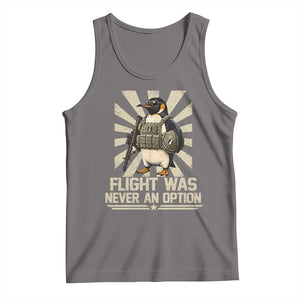 Flight was Never an Option Tactical Penguin Tank Top Funny Bird Meme TS14 Deep Heather Print Your Wear