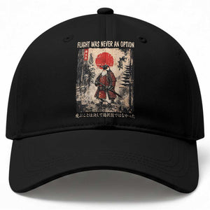 Flight was Never an Option Samurai Penguin Japanese Baseball Cap Vintage Graphic Ukiyo-e Art Funny TS14 Print Your Wear
