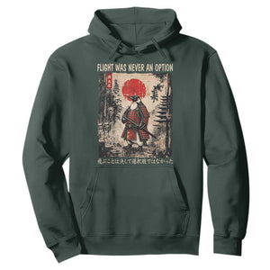 Flight was Never an Option Samurai Penguin Japanese Hoodie Vintage Graphic Ukiyo-e Art Funny TS14 Dark Forest Green Print Your Wear
