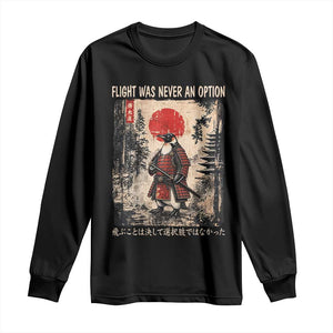 Flight was Never an Option Samurai Penguin Japanese Long Sleeve Shirt Vintage Graphic Ukiyo-e Art Funny TS14 Black Print Your Wear