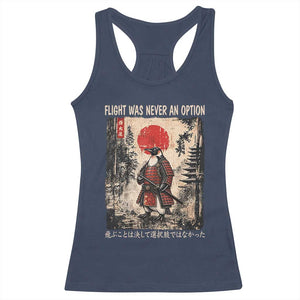 Flight was Never an Option Samurai Penguin Japanese Racerback Tank Top Vintage Graphic Ukiyo-e Art Funny TS14 Navy Print Your Wear