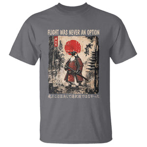 Flight was Never an Option Samurai Penguin Japanese T Shirt Vintage Graphic Ukiyo-e Art Funny TS14 Charcoal Print Your Wear