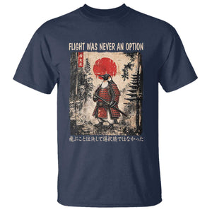 Flight was Never an Option Samurai Penguin Japanese T Shirt Vintage Graphic Ukiyo-e Art Funny TS14 Navy Print Your Wear