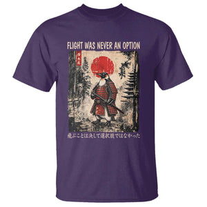 Flight was Never an Option Samurai Penguin Japanese T Shirt Vintage Graphic Ukiyo-e Art Funny TS14 Purple Print Your Wear