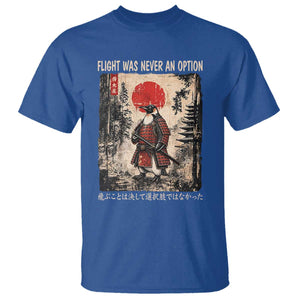 Flight was Never an Option Samurai Penguin Japanese T Shirt Vintage Graphic Ukiyo-e Art Funny TS14 Royal Blue Print Your Wear
