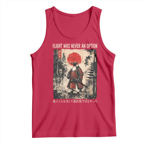 Flight was Never an Option Samurai Penguin Japanese Tank Top Vintage Graphic Ukiyo-e Art Funny TS14 Red Print Your Wear