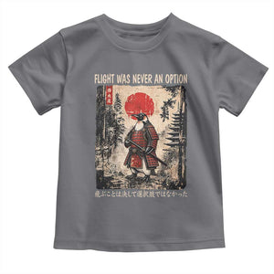Flight was Never an Option Samurai Penguin Japanese Toddler T Shirt Vintage Graphic Ukiyo-e Art Funny TS14 Charcoal Print Your Wear