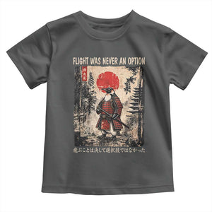 Flight was Never an Option Samurai Penguin Japanese Toddler T Shirt Vintage Graphic Ukiyo-e Art Funny TS14 Dark Heather Print Your Wear
