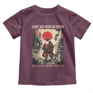 Flight was Never an Option Samurai Penguin Japanese Toddler T Shirt Vintage Graphic Ukiyo-e Art Funny TS14 Maroon Print Your Wear