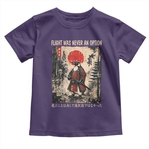 Flight was Never an Option Samurai Penguin Japanese Toddler T Shirt Vintage Graphic Ukiyo-e Art Funny TS14 Purple Print Your Wear