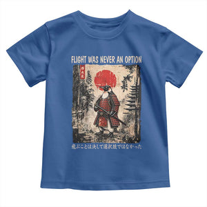 Flight was Never an Option Samurai Penguin Japanese Toddler T Shirt Vintage Graphic Ukiyo-e Art Funny TS14 Royal Blue Print Your Wear