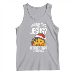 Funny Taco Christmas Tank Top Wanna Taco Bout Jesus Lettuce Pray Mark 16:15 TS14 Athletic Heather Print Your Wear