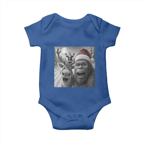 Funny Bigfoot Selfie Christmas Baby Onesie Santa Reindeer Sasquatch Xmas TS14 Royal Blue Print Your Wear