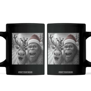 Funny Bigfoot Selfie Christmas Coffee Mug Santa Reindeer Sasquatch Xmas TS14 Black Print Your Wear