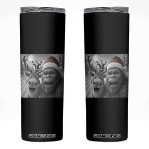 Funny Bigfoot Selfie Christmas Skinny Tumbler Santa Reindeer Sasquatch Xmas TS14 Black Print Your Wear