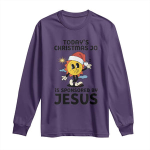 Funny Jesus Christian Christmas Long Sleeve Shirt Today Is Good Mood Is Sponsored By Jesus TS14 Purple Print Your Wear