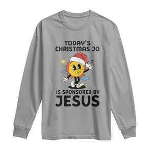 Funny Jesus Christian Christmas Long Sleeve Shirt Today Is Good Mood Is Sponsored By Jesus TS14 Sport Gray Print Your Wear