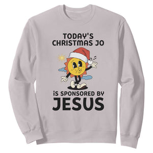 Funny Jesus Christian Christmas Sweatshirt Today Is Good Mood Is Sponsored By Jesus TS14 Ice Gray Print Your Wear