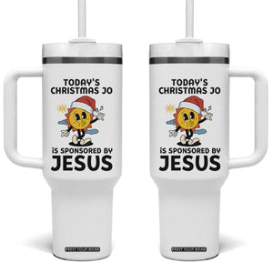 Funny Jesus Christian Christmas Tumbler With Handle Today Is Good Mood Is Sponsored By Jesus TS14 One Size: 40 oz White Print Your Wear