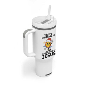 Funny Jesus Christian Christmas Tumbler With Handle Today Is Good Mood Is Sponsored By Jesus TS14 Print Your Wear