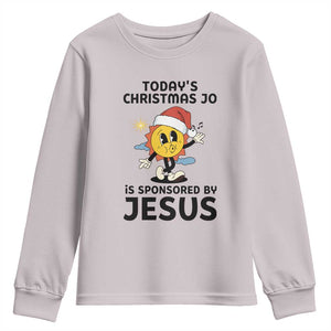 Funny Jesus Christian Christmas Youth Sweatshirt Today Is Good Mood Is Sponsored By Jesus TS14 Ice Gray Print Your Wear