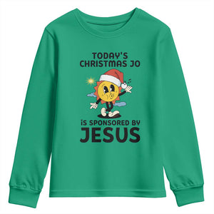 Funny Jesus Christian Christmas Youth Sweatshirt Today Is Good Mood Is Sponsored By Jesus TS14 Irish Green Print Your Wear