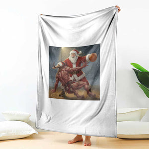 Funny Santa Basketball Throw Blanket Satan Christmas Meme TS14 Print Your Wear