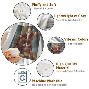 Funny Santa Basketball Throw Blanket Satan Christmas Meme TS14 Print Your Wear