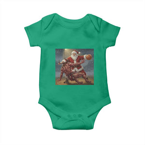 Funny Santa Basketball Baby Onesie Satan Christmas Meme TS14 Irish Green Print Your Wear